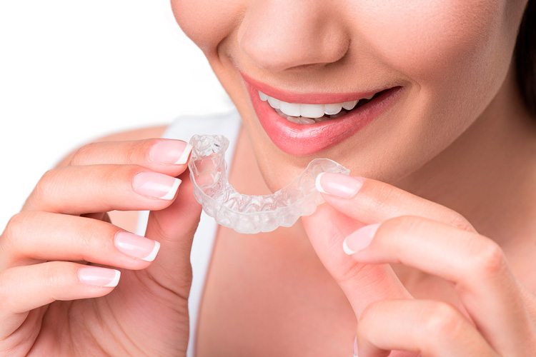 Close-up of smiling woman wearing ClearStep